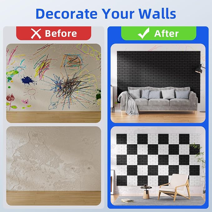 12 Pack Acoustic Panels with Self Adhesive, Soundproof Wall Panels, Brick Sound - Image 7