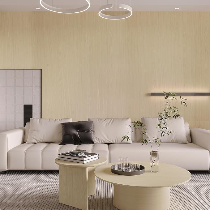 BOMENG Large White Oak Wood Wallpaper Light Oak Contact Paper Peel and Stick - Image 6