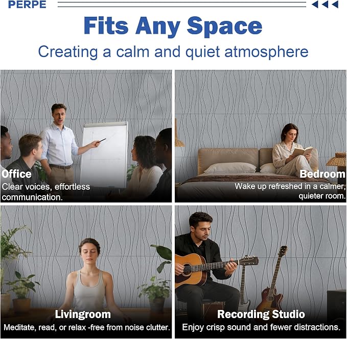 6 PCS Acoustic Panels, 23.6x23.6'' Self-Adhesive Soundproof Wall Panels - Image 8