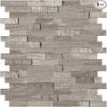 SUNWINGS 5-Sheet Peel and Stick Mosaic Natural 3D Stone Self Adhesive Marble by Sunwings