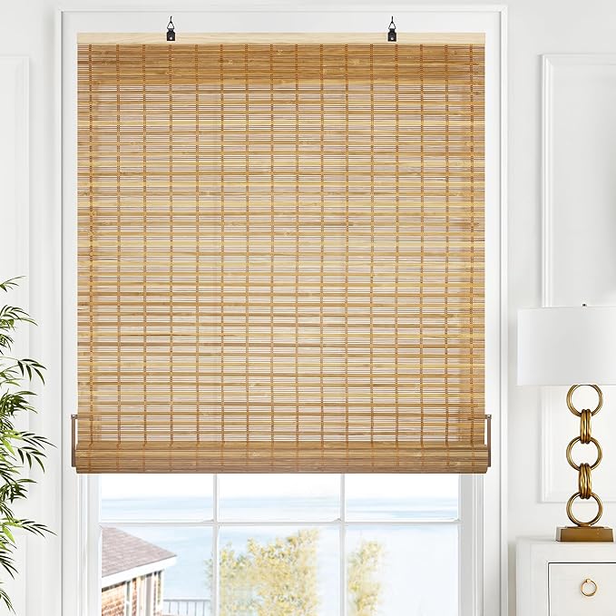 LazBlinds Cordless Bamboo Blinds, Roll Up Shades by LazBlinds