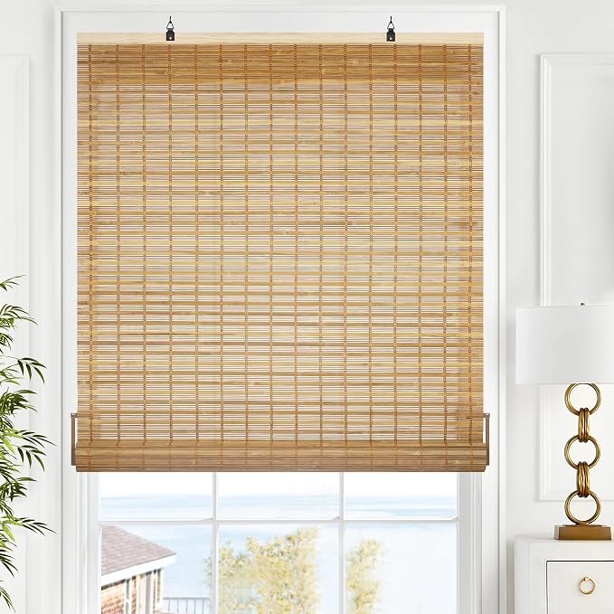 LazBlinds Cordless Bamboo Blinds, Roll Up Shades by LazBlinds