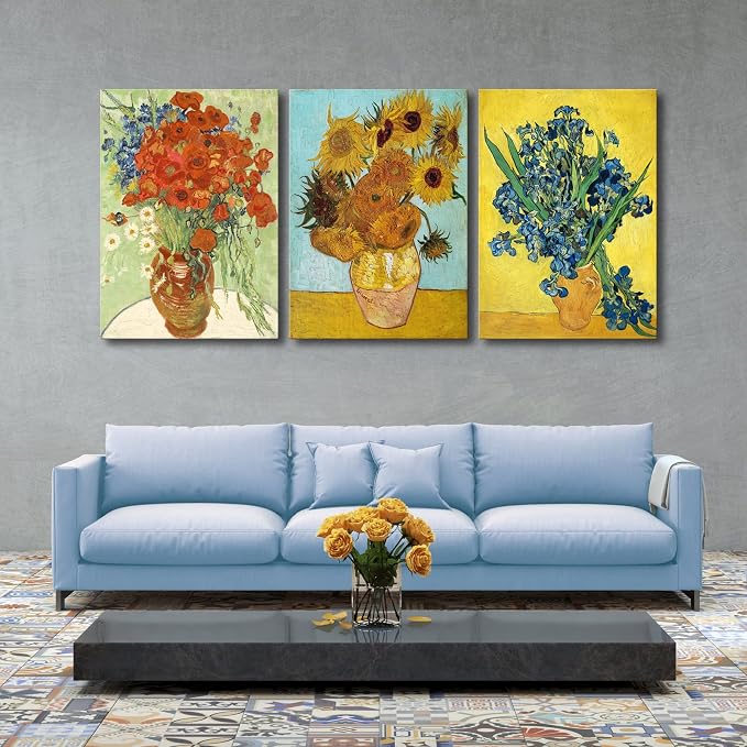 Wieco Art Large 3 Panels Canvas Prints of Vincent Van Gogh Paintings - Image 5