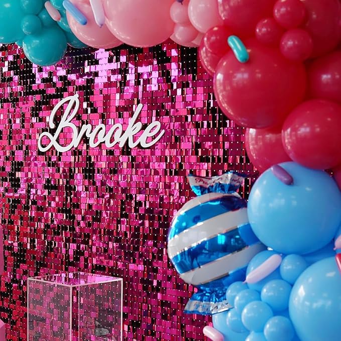 COKAOBE Hot Pink Shimmer Wall Backdrop, Photo Backdrops - Image 6