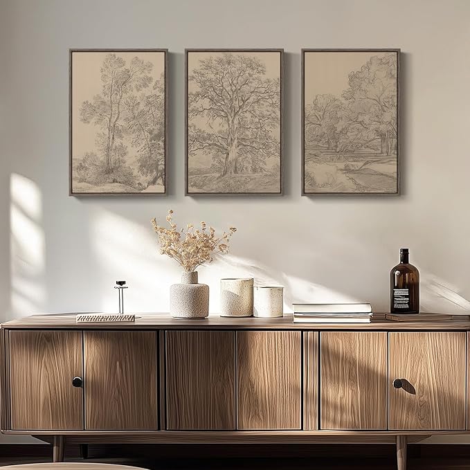 Framed Vintage Tree Sketch Set of 3 Wall Art - Image 3