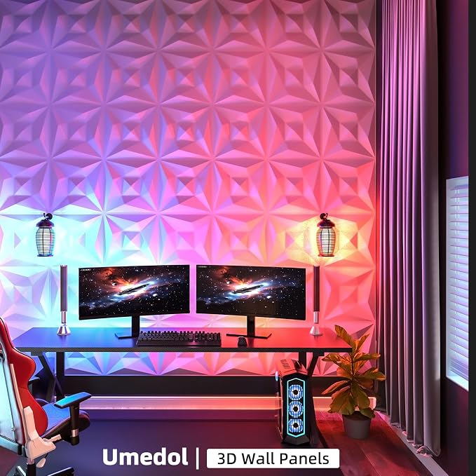 40 PCS 3D Wall Panels for Interior Décor White 11.8"*11.8" Wall Covering - Image 4