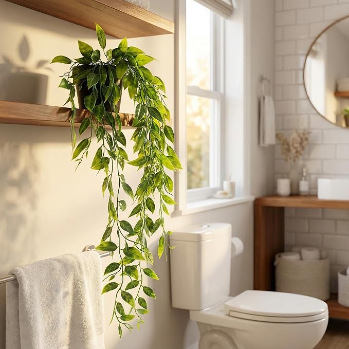 5 Pack Fake Plants for Wall Home Room Office, Artificial Hanging Plants - Image 6