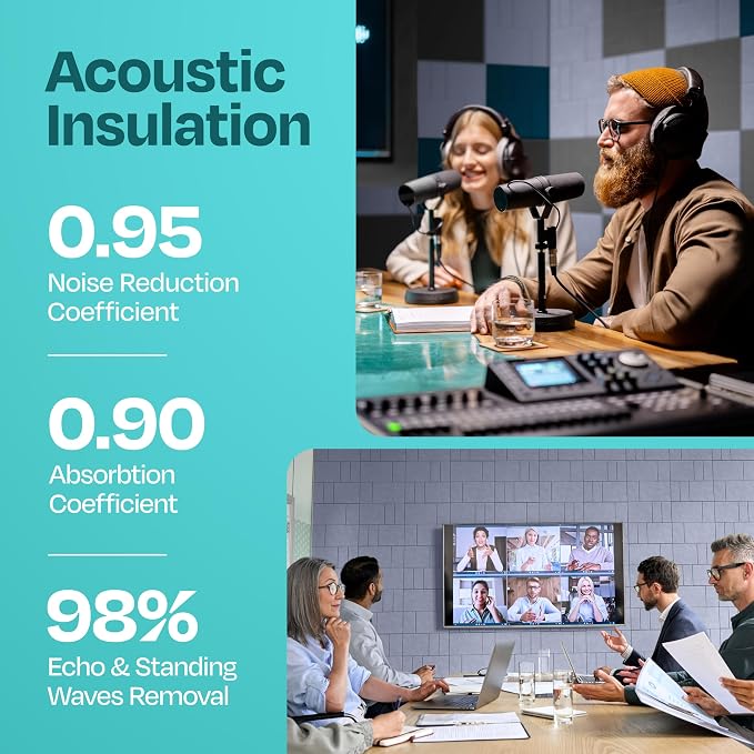 Acoustic Panels 12-Pack Soundproof Wall Panels 12"x12"x0.4" Decorative Sound - Image 3