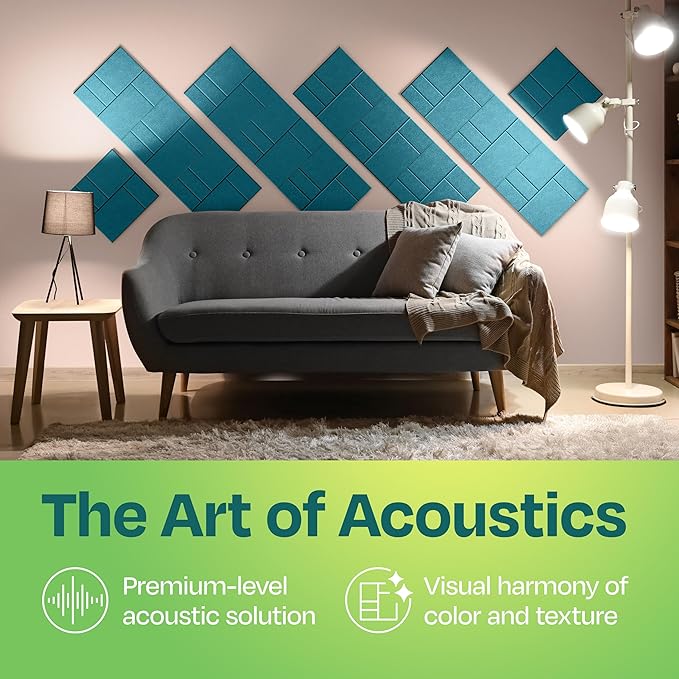 Acoustic Panels 12-Pack Soundproof Wall Panels 12"x12"x0.4" Decorative Sound - Image 2