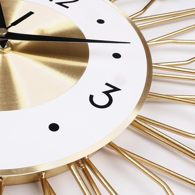 Lafocuse Silent 23 Inch Metal Large Gold Wall Clock - Image 8