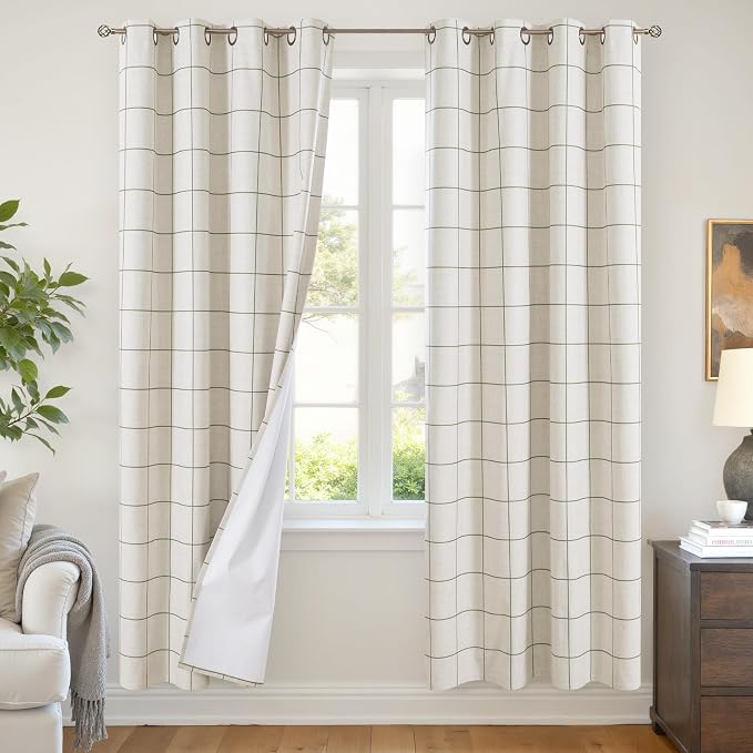 Lajode Linen Blackout Curtains for Living Room by Lajode
