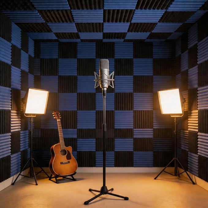96 Pack Blue/black Absorb the echo Acoustic Foam Panel Wedge Studio - Image 5