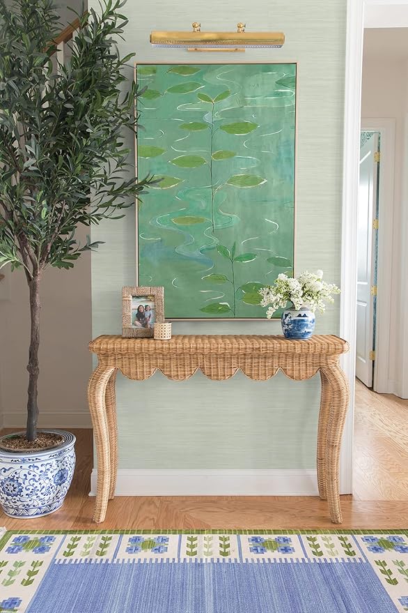 NuWallpaper x Society Social Green Classic Faux Grasscloth Peel & Stick - Image 3