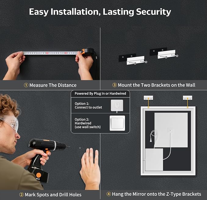 28"x20" LED Bathroom Mirror - Image 8