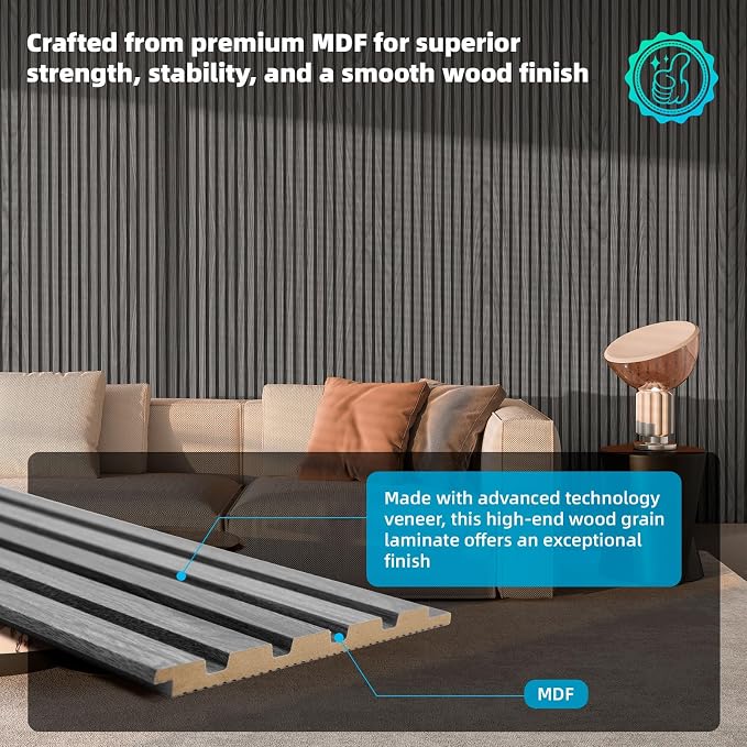 Art3d 6-Piece Wood Slat Panels for Stylish Interior Decor and Ceiling Decoration - Image 2