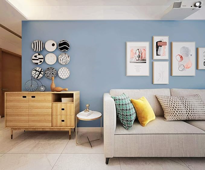 Safiyya Blue Peel and Stick Wallpaper Grey Blue Contact Paper Decorative - Image 5