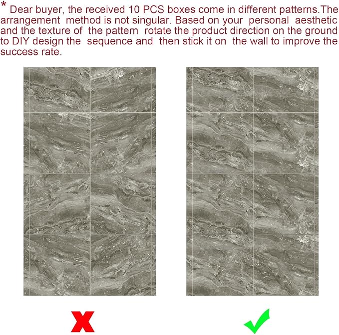 Chejiaye 22pcs Marble Peel and Stick Backsplash Waterproof Washroom Wall Panels - Image 8