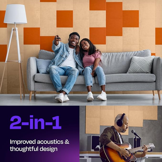 Acoustic Panels 12-Pack Soundproof Wall Panels 12"X12"X0.4" Sound Panels High - Image 2
