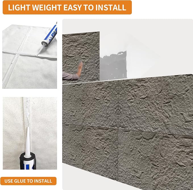 3D Faux Stone Wall Panels, Lightweight & Waterproof Accent Marble Stone Skin - Image 4