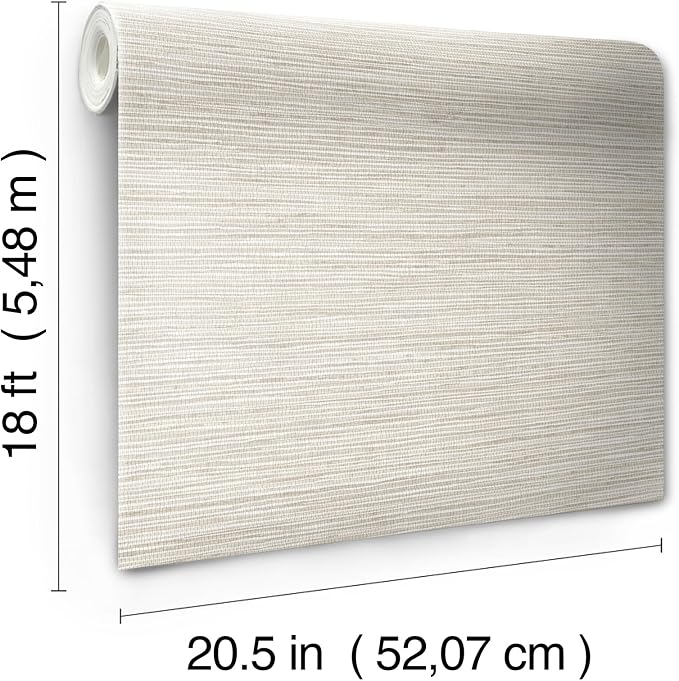 RoomMates Neutral Dimensional Grasscloth Peel and Stick Wallpaper, RMK12682PLW - Image 5