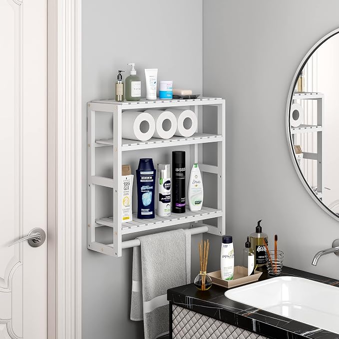 Galood Over The Toilet Storage Bathroom Shelves Wall Mounted 3 Tier Space Saver - Image 3