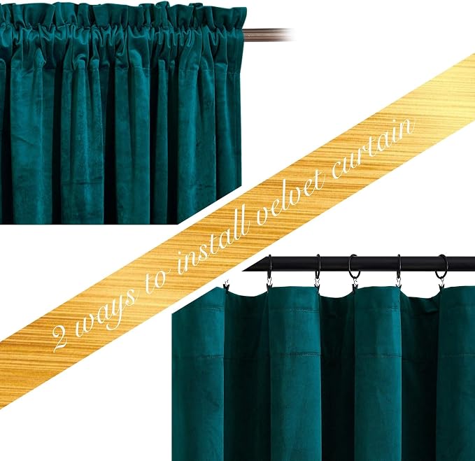 NICETOWN Teal Curtains for Living Room, Rod Pocket Privacy Enhancing Light - Image 4