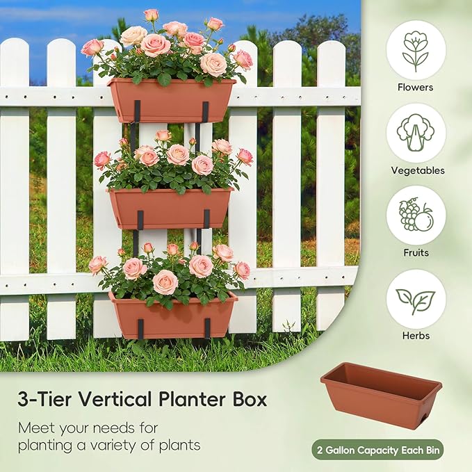 OYEAL Railing Planter Box Window Boxes Planters - Image 5