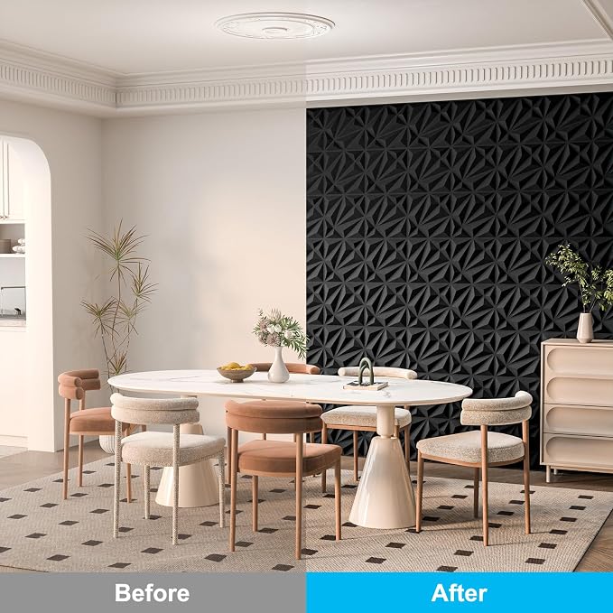 Art3d 33-Pack 3D Wall Panel for Interior Wall Décor, Diamond Textured PVC - Image 3