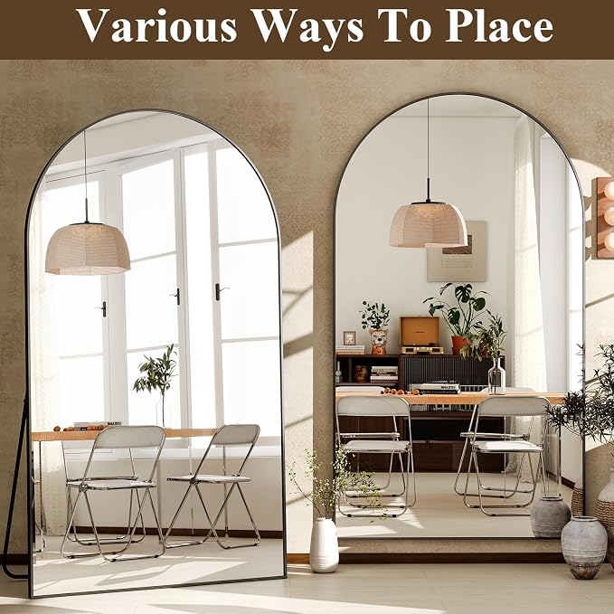 GLSLAND 72"x44" Arched Full Length Mirror – Oversized Full Body Floor Mirror - Image 6