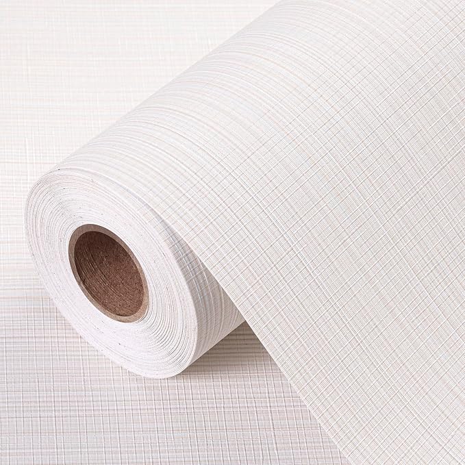 Grasscloth Peel and Stick Wallpaper 20.8"x394" Multi-Cream Thick Fabric by HyunHome