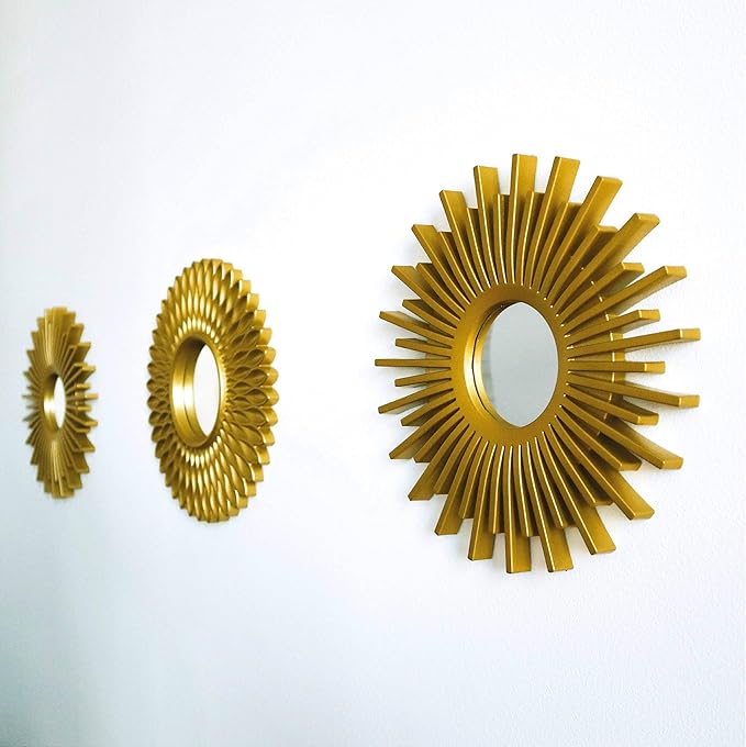 BONNYCO Gold Mirrors for Wall Pack of 3, Round Wall Mirrors Bedroom Room and - Image 3