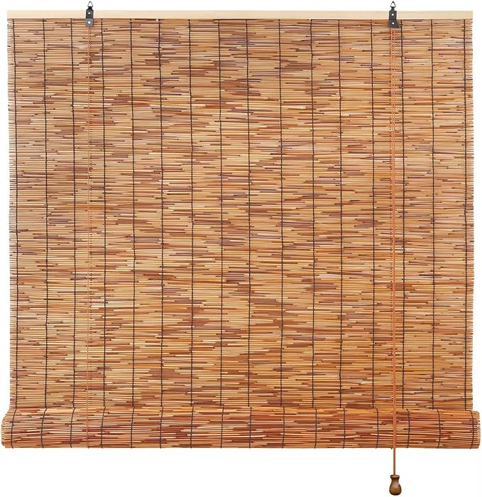 Retro Bamboo Shades 36" 47" 55" 60" 65" 72" 79" Bamboo Roll up Blinds Outdoor by Unknown