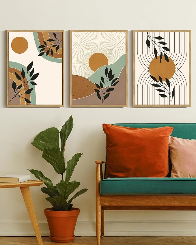 PHOPAGO Boho Wall Art Sage Plant Botanical Framed Wall Printing 11x14in - Image 9
