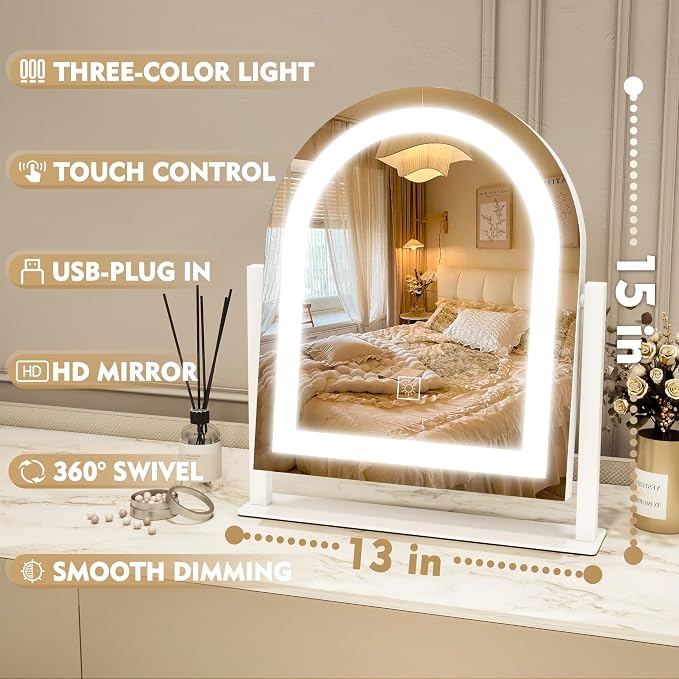 ROLOVE Lighted Makeup Mirror - Image 3