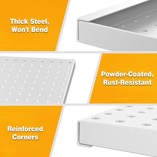 Pegboard Smith Metal Pegboard Panels 12" x 24", 3 Pack Grey Wall Mounted Tool - Image 5