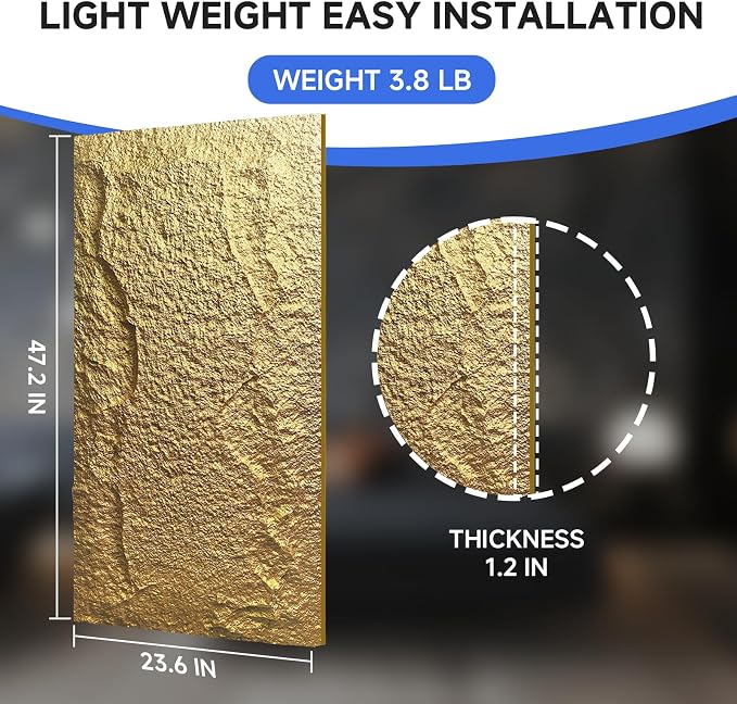 Stone 3D Wall Panels, 23.6"*47.2" Wall Paneling - Image 3