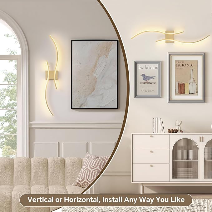Battery Operated Wall Sconce Set of 2, Dimmable Modern LED Rechargeable Wall - Image 2