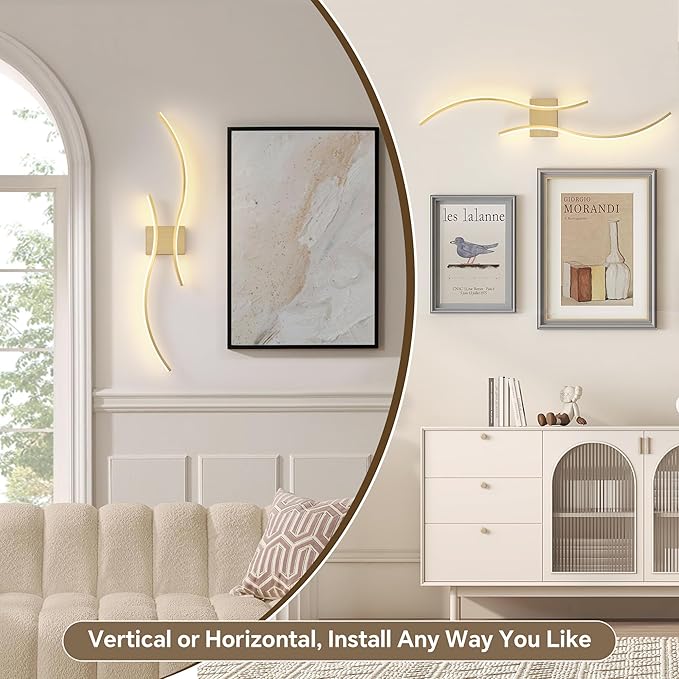 Battery Operated Wall Sconce Set of Two, Dimmable Modern LED Rechargeable Wall - Image 2