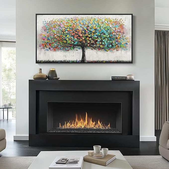 Large Framed Tree of Life Colorful Wall Art, Modern Canvas Prints Paintings - Image 4