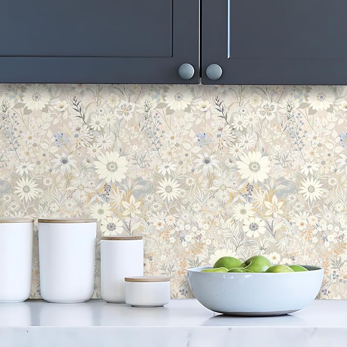 Wallpaper Peel and Stick Floral Wall Paper Removable Waterproof - Image 4