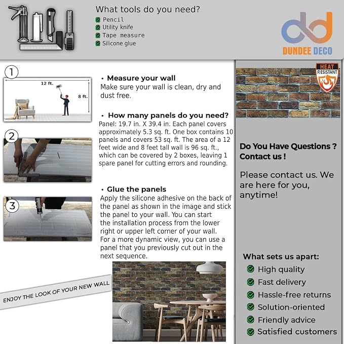 Dundee Deco 3D Wall Panels Faux Brick - Image 8