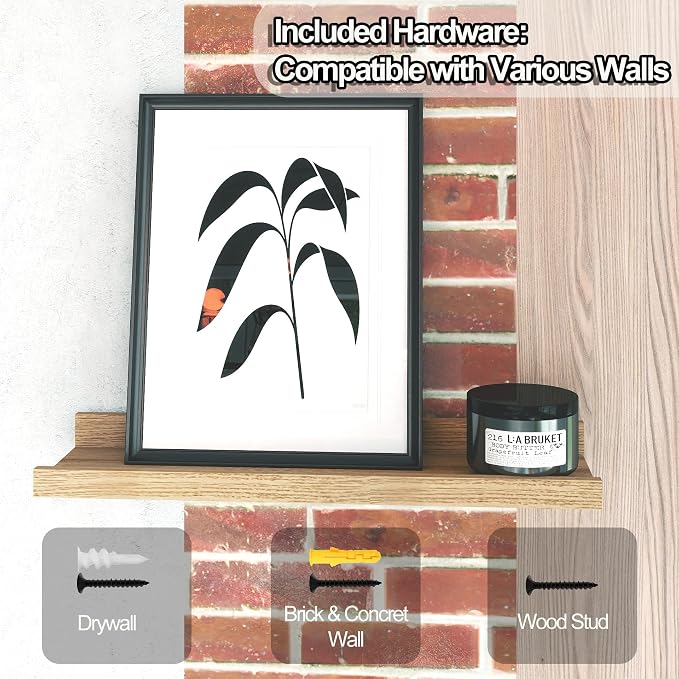 Floating Shelves for Wall Decor, Wall Mounted Wood Storage Shelf for Bedroom - Image 6
