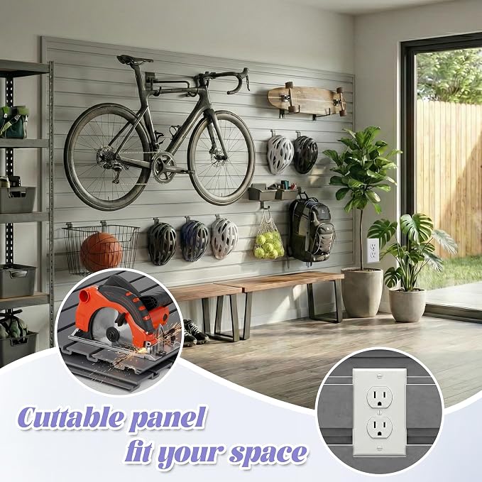 SMARTSTANDARD Heavy Duty PVC Slatwall Panels 4x8 ft, Interlocking Garage Wall - Image 6