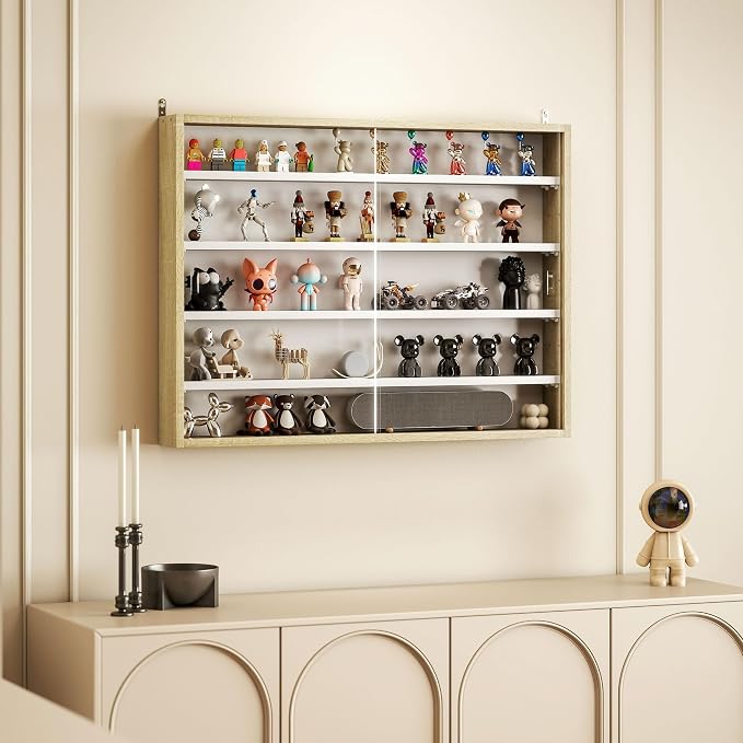 HOMCOM 5-Tier Display Cabinet, Glass Door Cabinet - Image 8