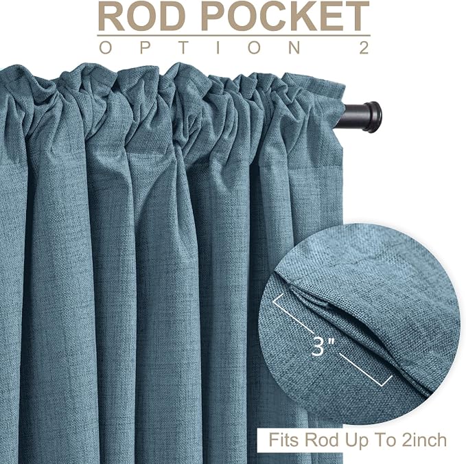 100% Blackout Shield Linen Blackout Curtains - Image 4