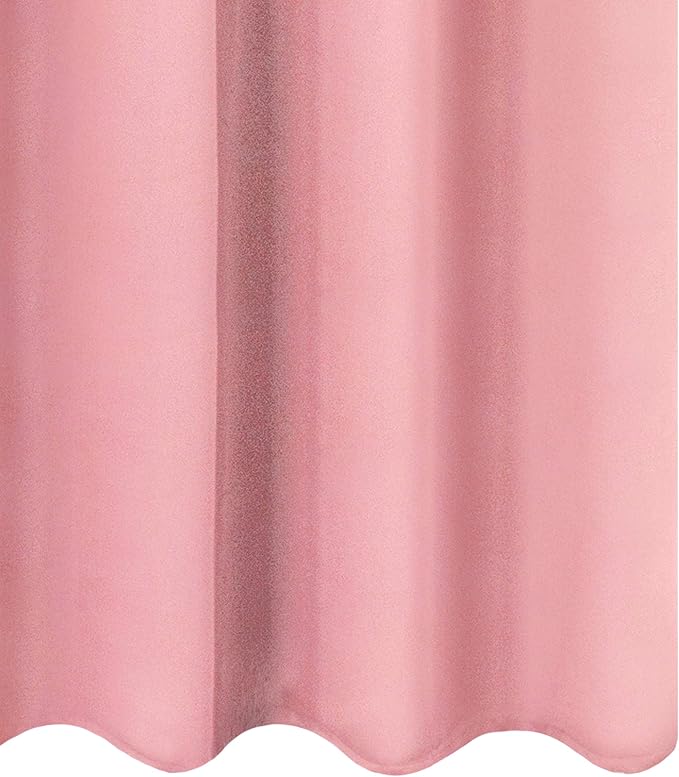 LEMOMO Pink Blackout Curtains/52 x 45 Inch Length Kids Curtains/Set of 2 Panels - Image 8