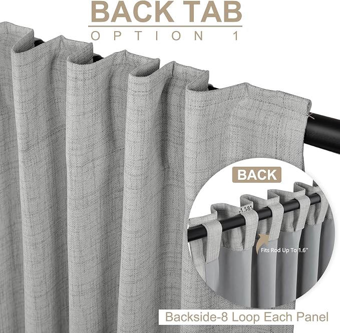 100% Blackout Shield Linen Blackout Curtains - Image 3