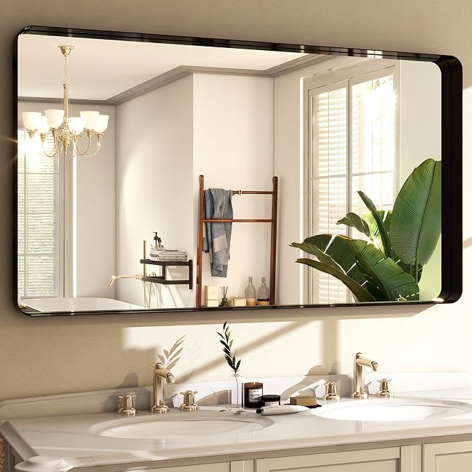 Easly 48"x30" Black Bathroom Mirror - Image 3