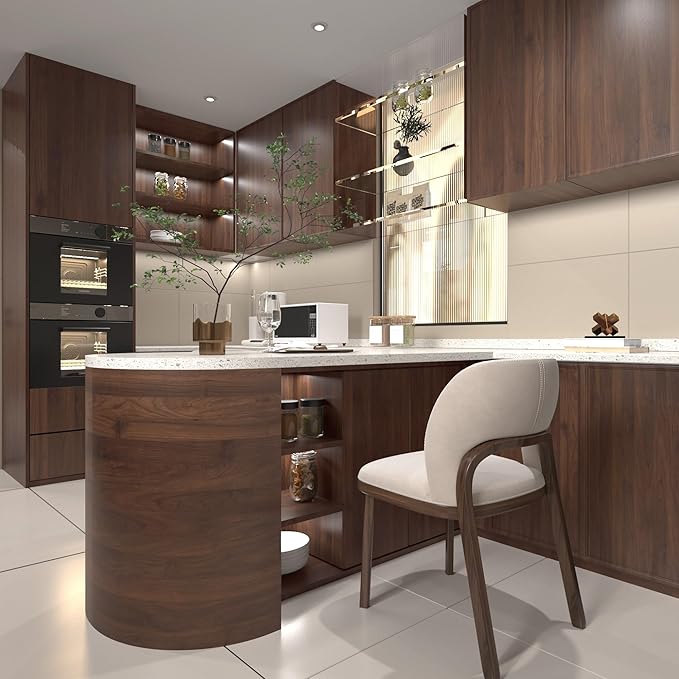 BOMENG Large Walnut Wood Wallpaper Peel and Stick Matte 32"x591" Dark Brown - Image 3