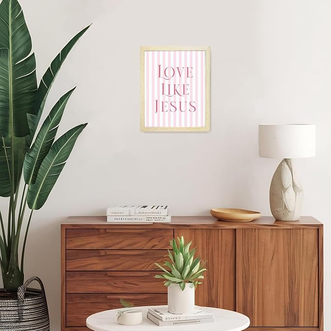 LARTSFRO Coquette Pink Bow Jesus Wall Art Decor Posters, Inspirational Bible - Image 5